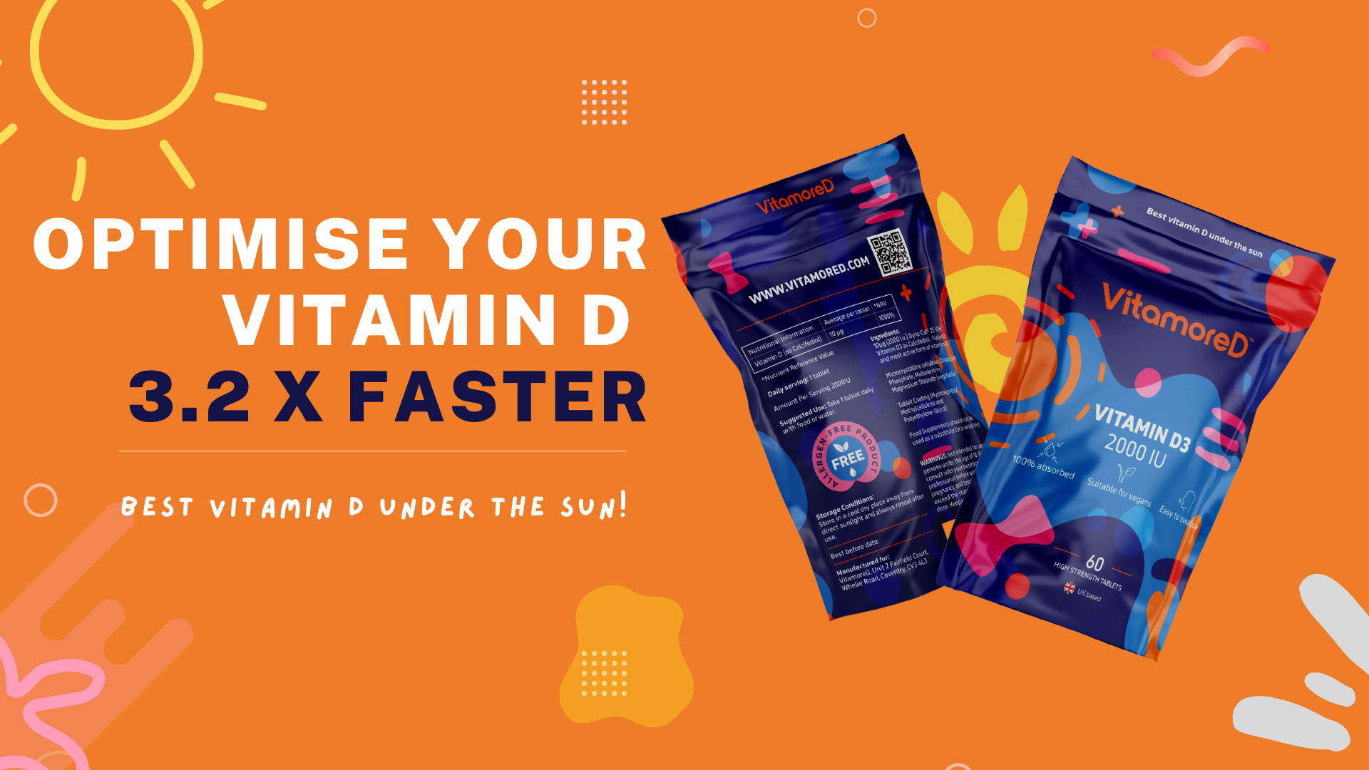 Optimise your vitamin d 3 times faster using vitamored supplement which contains vitamin d as calcifediol 3.2 more better absorbed